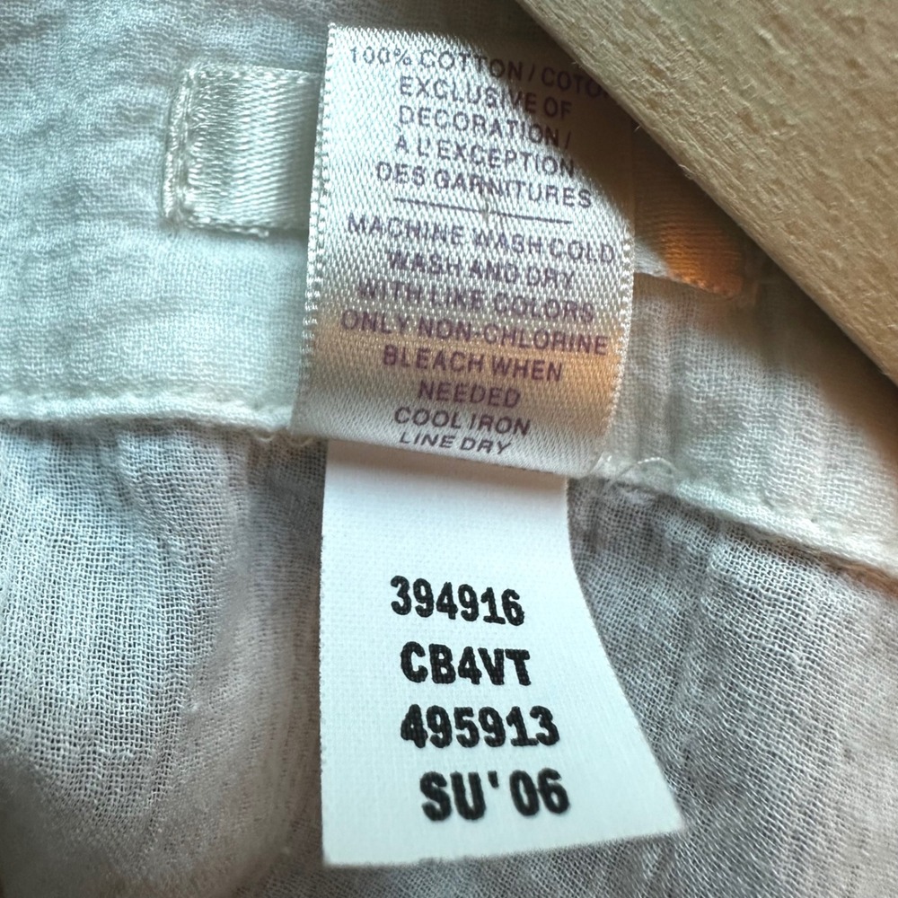 Old Navy White Cotton Gauze Eyelet Embroidered Blouse XXL Short Sleeve Top - Picture 6 of 6